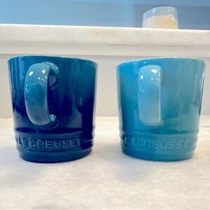 Le Creuset 3 oz Espresso Mug: Caribbean and Deep Teal, set of 2